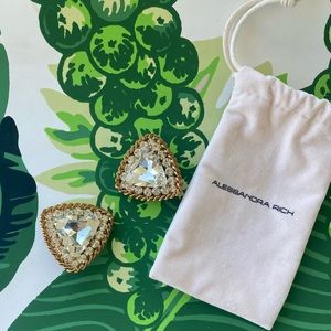 ALESSANDRA RICH Triangle Shape Clip On Earrings